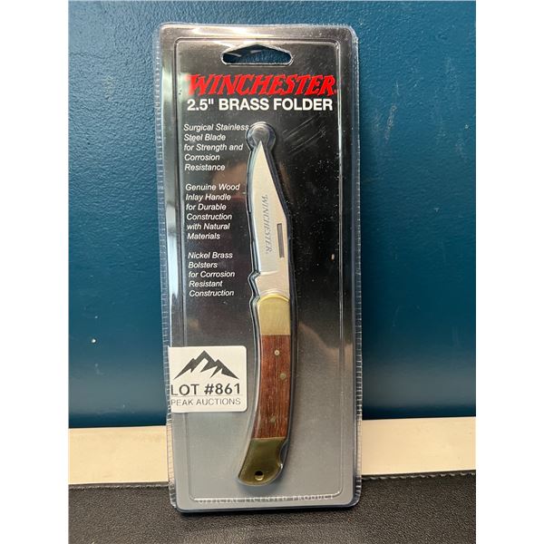 Lot of 1 Winchester 2.5" Brass Folder Knife