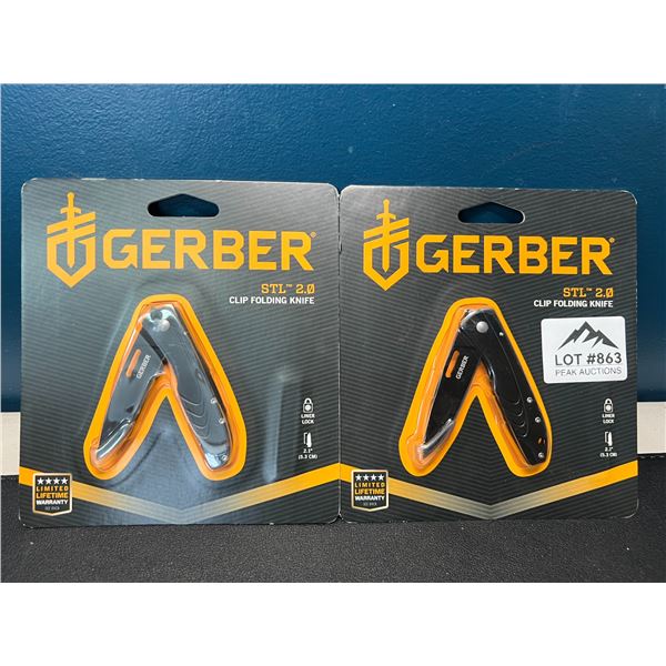 Lot of 2 Gerber STL 2.0 Clip Folding Knives