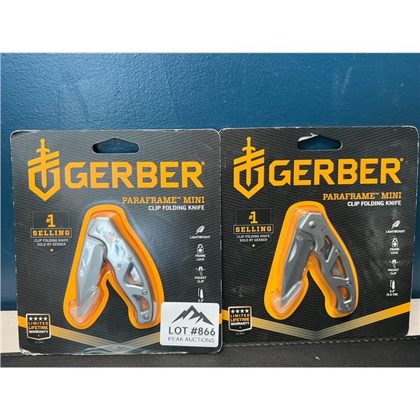 Lot of 2 Gerber Paraframe Mini Clip Folding Knives