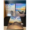 Image 1 : Lot of 3 Assorted Wall Art Canvases - 15 x 12 inch - Beach Themed