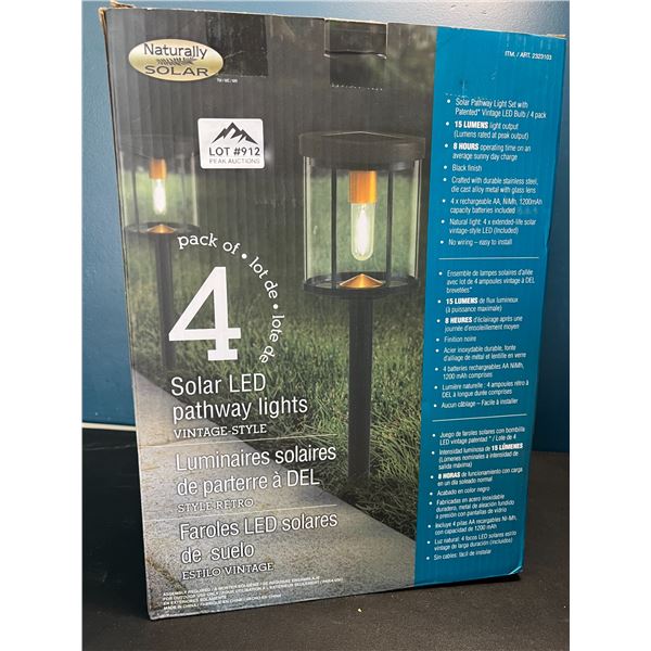 Lot of Solar LED Pathway Lights - 4 Pack - Large 23 inch size