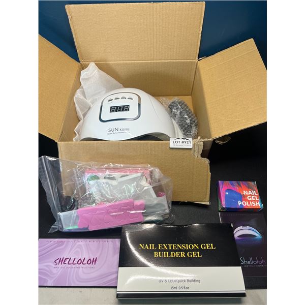 Lot of 1 UV Gel Nail Kit - Includes UV Lamp, Builder Gel, and Various Nail Accessories!