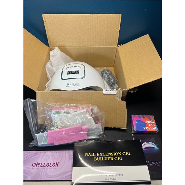 Lot of 1 UV Gel Nail Kit - Includes UV Lamp, Builder Gel, and Various Nail Accessories!