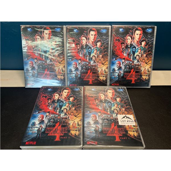 Lot of 5 Stranger Things 4 - Part 1 DVD's