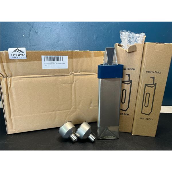 Lot of Glass Olive Oil Dispensing Bottles - 2pack