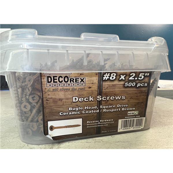 Lot of 1 Tub of 2.5inch Deck Screws - 500 PCS