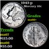 Image 1 : 1943-p Mercury Dime 10c Grades GEM++ Unc