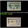 Image 1 : 1917 Imperial Germany 5 Mark Note P# 56B Grades Choice AU/BU Slider