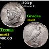 Image 1 : 1923-p Peace Dollar $1 Grades Select Unc