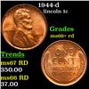 1944-d Lincoln Cent 1c Grades GEM++ RD