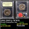 Image 1 : Proof 1991-1995-p WWII Modern Commem Half Dollar 50c Graded GEM++ Proof Deep Cameo By USCG