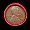 Image 2 : Mixed small cents 1c orig shotgun roll, 1920-p Lincoln Cent, Wheat Cent other end, Coca Cola Brandt 