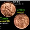 Image 1 : 1954-p Lincoln Cent 1c Grades GEM+ Unc RD