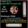 Image 1 : Shotgun Lincoln 1c roll, 2012-d 50 pcs Steel-Strong Wrapper.