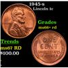 1945-s Lincoln Cent 1c Grades GEM++ RD