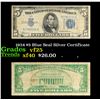 1934 $5 Blue Seal Silver Certificate Grades vf+