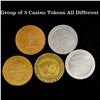 Group of 5 Casino Tokens All Different