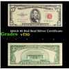 1953A $5 Red Seal Silver Certificate Grades vf++