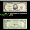 Image 1 : 1963 $5 Red seal United States Note Grades vf++