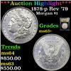 Image 1 : ***Auction Highlight*** 1878-p Rev '79 Morgan Dollar $1 Graded Select+ Unc BY USCG (fc)