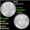 1893 Liberty Nickel 5c Grades Choice+ Unc