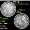 Image 1 : 1861-p Seated Liberty Quarter 25c Grades vf++