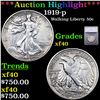 ***Auction Highlight*** 1919-p Walking Liberty Half Dollar 50c Graded xf40 BY SEGS (fc)
