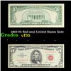1963 $5 Red seal United States Note Grades vf++
