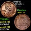 Image 1 : 1920-d Lincoln Cent 1c Grades Select Unc RD