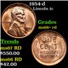 1954-d Lincoln Cent 1c Grades GEM++ RD
