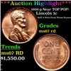 ***Auction Highlight*** 1956-p Lincoln Cent Near TOP POP! 1c Graded GEM++ Unc RD By USCG (fc)