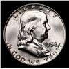 Image 2 : 1958-d Franklin Half Dollar 50c Grades GEM Unc