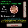 Image 1 : Shotgun Lincoln 1c roll, 1981-p 50 pcs 50 Cent Penny Wrapper.