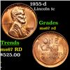 1955-d Lincoln Cent 1c Grades GEM++ Unc RD
