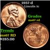 1957-d Lincoln Cent 1c Grades GEM++ Unc RD