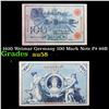 Image 1 : 1920 Weimar Germany 100 Mark Note P# 69B Grades Choice AU/BU Slider