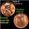 Image 1 : 1958-d Lincoln Cent 1c Grades GEM++ Unc RD