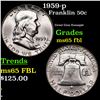 1959-p Franklin Half Dollar 50c Grades GEM FBL
