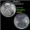 Image 1 : 1943-s Lincoln Cent 1c Grades Choice+ Unc