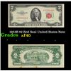 1953B $2 Red Seal United States Note Grades xf