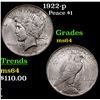 Image 1 : 1922-p Peace Dollar $1 Grades Choice Unc
