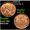 Image 1 : 1937-d Lincoln Cent 1c Grades GEM++ Unc RD