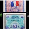 Image 1 : 1944 France 5 Franc Allied Liberation Ticket P# 115A Grades Select CU