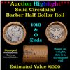 Image 1 : ***Auction Highlight*** Old 50c Roll $10 Halves Solid Barber Half dollar Roll with 1910 & O  Ends (f