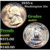 Image 1 : 1935-s Washington Quarter 25c Grades GEM+ Unc