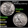 Image 1 : 1942-p Walking Liberty Half Dollar 50c Grades Select Unc