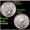 Image 1 : 1923-p Peace Dollar $1 Grades Choice Unc