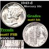 Image 1 : 1943-p Mercury Dime 10c Grades GEM++ FSB