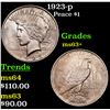Image 1 : 1923-p Peace Dollar $1 Grades Select+ Unc