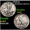 Image 1 : 1941-p Walking Liberty Half Dollar 50c Grades Choice Unc